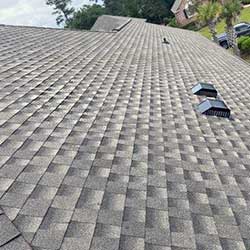 roof with gray shingles