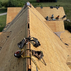 roof with gray shingles