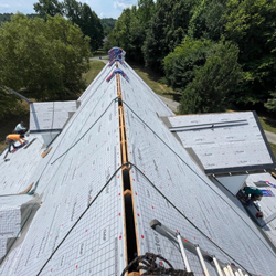 roof with gray shingles