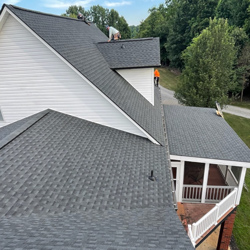 roof with gray shingles