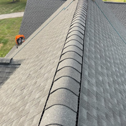 roof with gray shingles