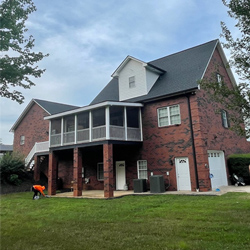 roof with gray shingles