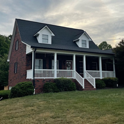 roof with gray shingles