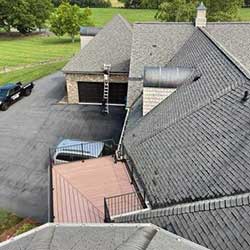 roof with new gray shingles