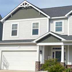 roof with gray shingles