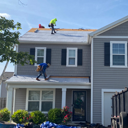 roof with gray shingles