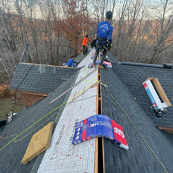 roof with gray shingles
